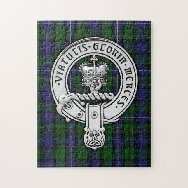 Puzzle Clan Donnachaidh (Robertson) Escudo /Hunting Tartá (Vertical)
