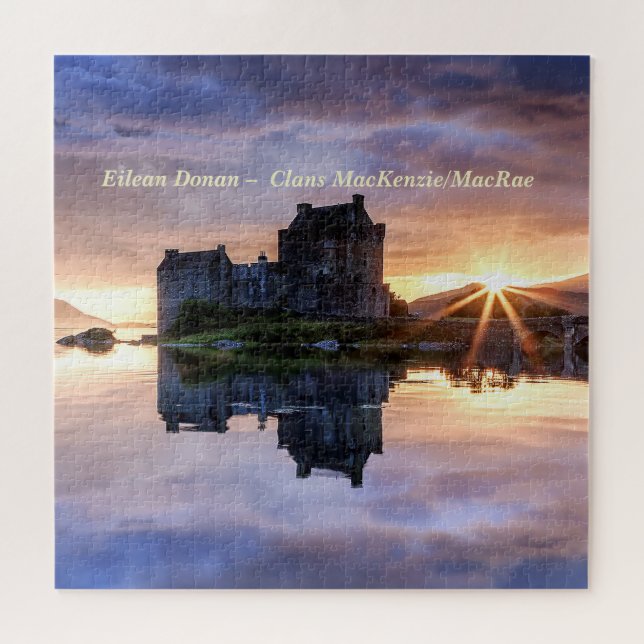 Puzzle Clans única MacKenzie/MacRae Sunset Eilean Donan (Horizontal)