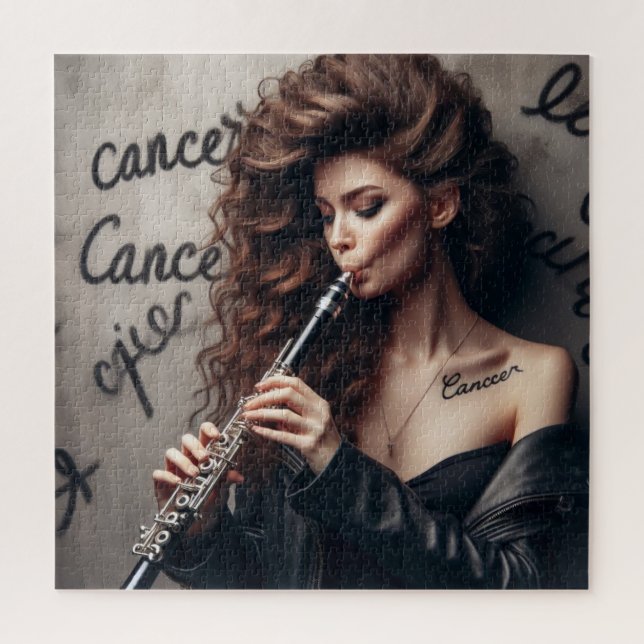 Puzzle Clarinet, músico de cáncer zodiaco (Vertical)
