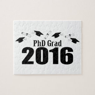 Puzzle Clase del graduado del PhD de 2016 casquillos y