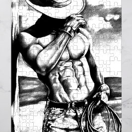 Puzzle Clásico arte de cowboy occidental dibujado a mano