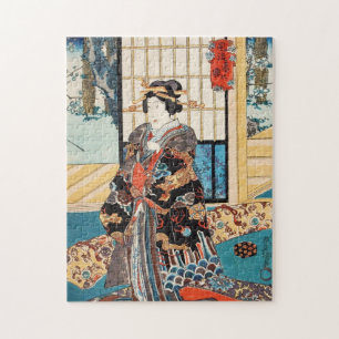 Puzzle Clásico cosmético ukiyo-e japonés geisha Utagaw