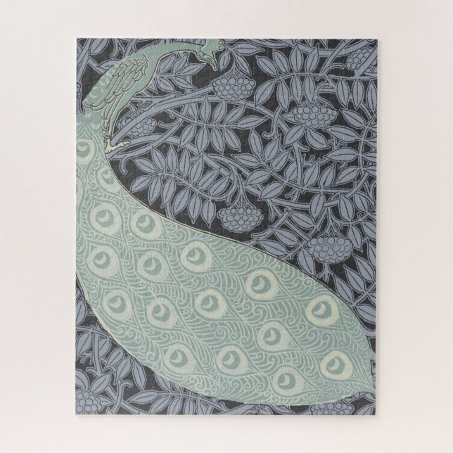 Puzzle Clásico de pájaro de Peacock Art Nouveau (Vertical)