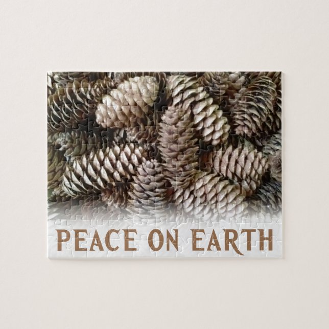 Puzzle Clásico Holiday Pine Cone Peace On Earth (Horizontal)