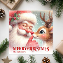 Clásico Santa Rudolph Navidad personalizada para n