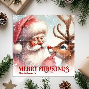 Puzzle Clásico Santa y Rudolph Regalo de Navidad personal