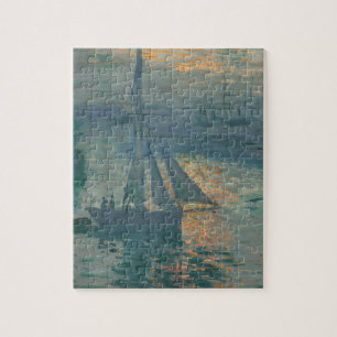 Puzzle Claude Monet Amanecer Marino Barco de Vela Impresi