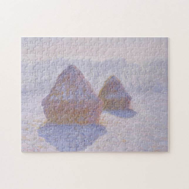 Puzzle Claude Monet | Efecto Haystacks de Nieve y Sol (Horizontal)