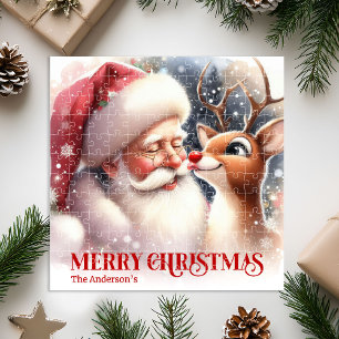 Puzzle Claus Rudolph Navideño Personalizado Regalo para N