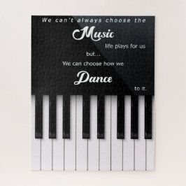 Puzzle Claves de piano con cita musical y de baile