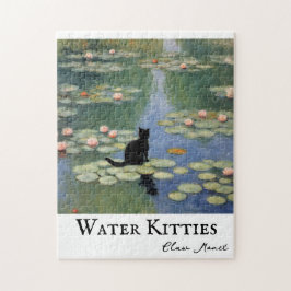 Puzzle Claw Monet Water Lilies Cat Pond