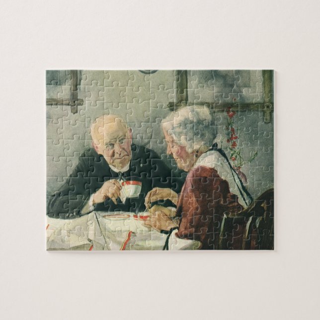 Puzzle Clero Antiguo, Café o Té con un Sacerdote (Horizontal)