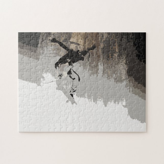 Puzzle Cliff Jumping - Skateboarder Magnet (Horizontal)