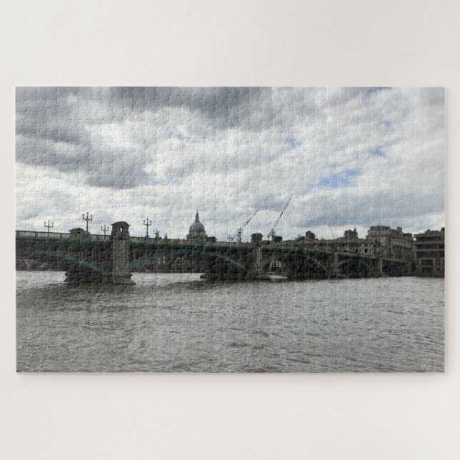 Puzzle Cloudy Day Southwark Bridge Thames River London Re (Horizontal)