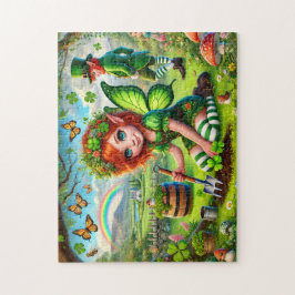 Puzzle Clover Pixie Puzzle, Fairy Leprechaun St Patrick's
