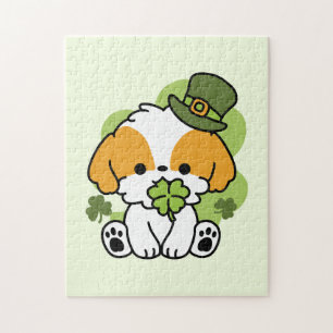 Puzzle Clover Pup Love - Diseño de perros del Día de San