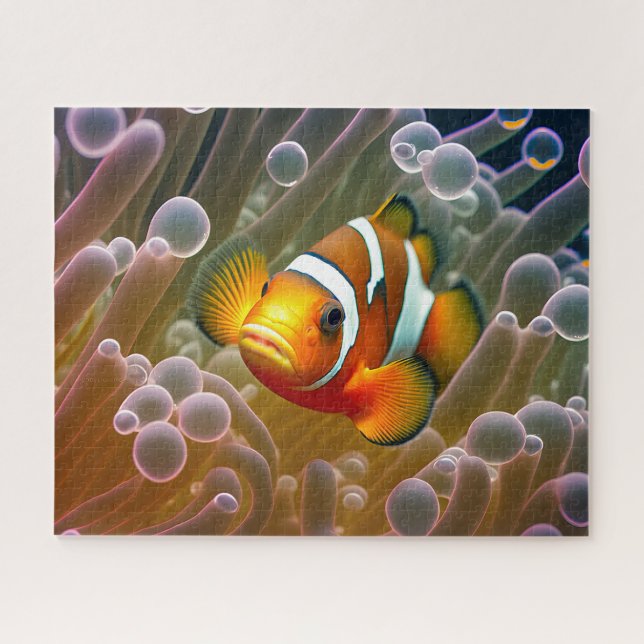 Puzzle Clownfish in Sea Anemone (Horizontal)