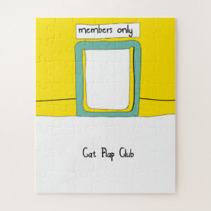 Puzzle Club de Puerta para Gatos Dibujo Animado
