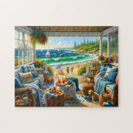 Puzzle Coastal New England Summer Porch Seascape