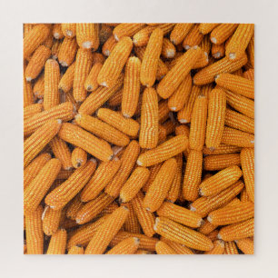 Puzzle Cob de maíz naranja: fondo de la agricultura de co