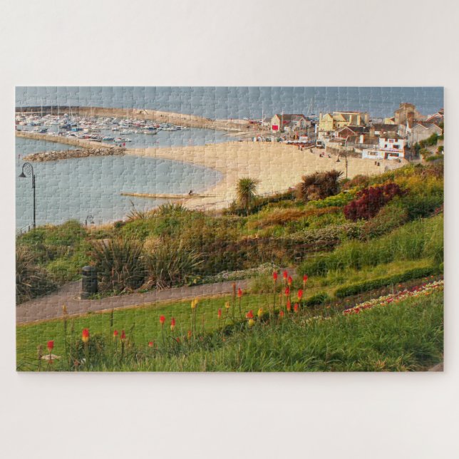 Puzzle Cobb y jardines, Lyme Regis, Dorset, Inglaterra (Horizontal)