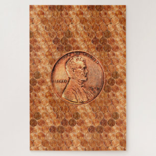 Puzzle Cobre Abraham Lincoln penny, un centavo de cobre