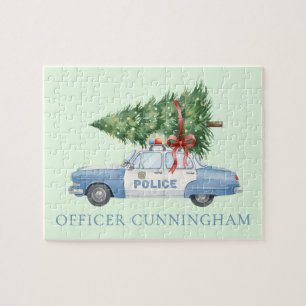 Puzzle Coche de árbol de Navidad de oficial de policía mo