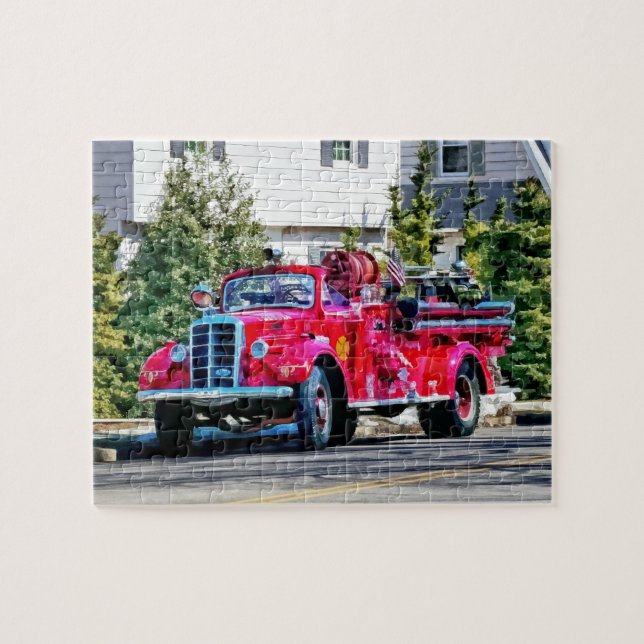 Puzzle Coche de bomberos pasado de moda (Horizontal)
