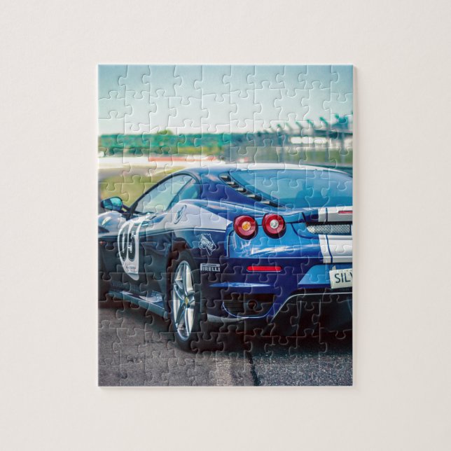 Puzzle Coche de carreras azul (Vertical)