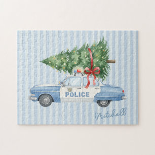 Puzzle Coche de policía de Navidad del oficial de policía