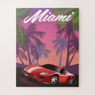 Puzzle coche deportivo Miami 1990s