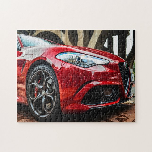 Puzzle Coche rojo fresco (Horizontal)