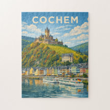 Cochem Alemania Arte de Viaje Vintage