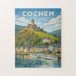 Puzzle Cochem Alemania Arte de Viaje Vintage