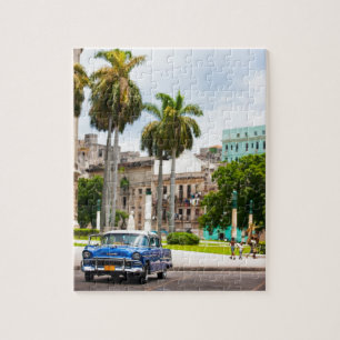 Puzzle Coches retro en la calle de La Habana