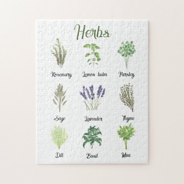 Puzzle Cocina de hierbas acuáticas Sage Thyme Green Plant (Vertical)