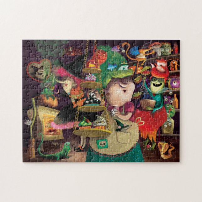 Puzzle Cocina de las brujas de Halloween (Horizontal)