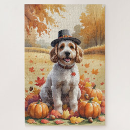 Puzzle Cockapoo Entre Hojas de Otoño Arte de Acción de Gr