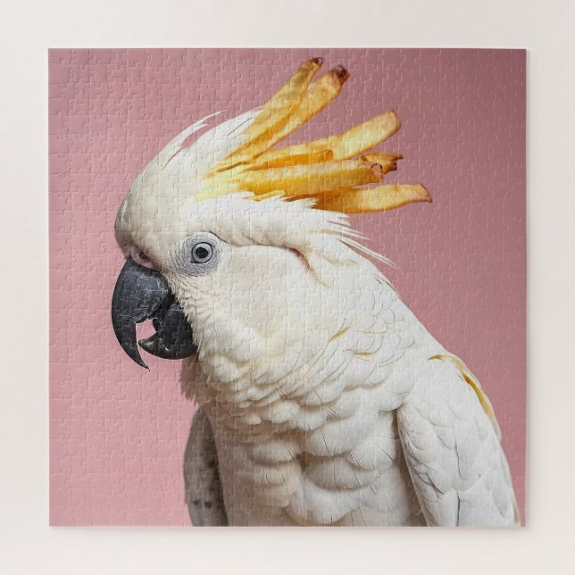 Puzzle Cockatoo divertido con Escudo de Fries franceses (Vertical)