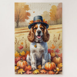Puzzle Cocker Spaniel en Hojas de Otoño Arte de Acción de