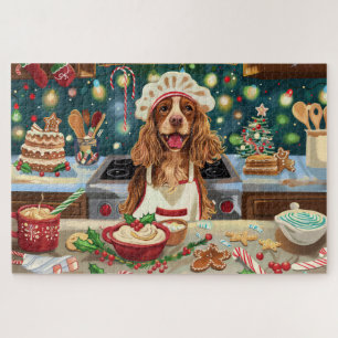Puzzle Cocker Spaniel Holiday Baking: Navidades festivos