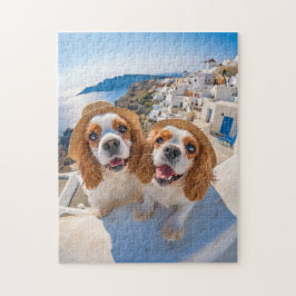 Puzzle Cocker Spaniel King Charles en Santorini