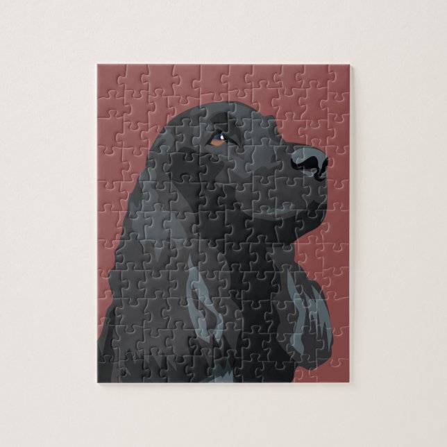 Puzzle Cocker Spaniel - Negro - Plantillas de raza básica (Vertical)