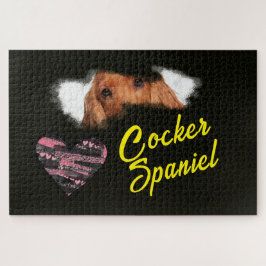 Puzzle Cocker Spaniel Ojos Color sólido 1000 pieza