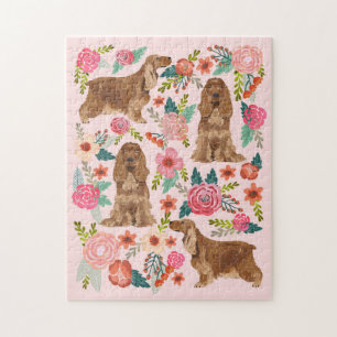 Puzzle Cocker Spaniel Perro Vintage Florencia rosa