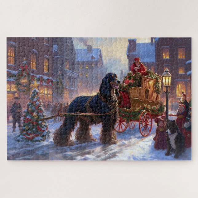 Puzzle Cocker Spaniel Temporada Navideña Festiva (Horizontal)