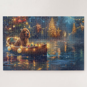Puzzle Cocker Spaniel Viaje Festivo de Navidad