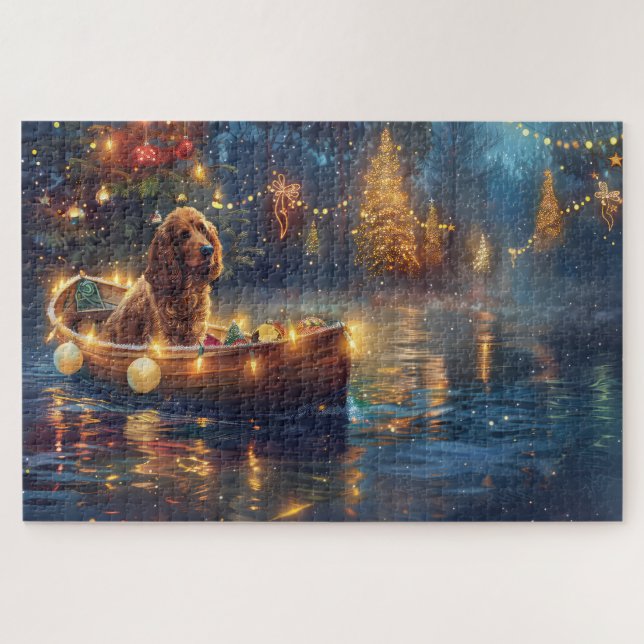Puzzle Cocker Spaniel Viaje Festivo de Navidad (Horizontal)