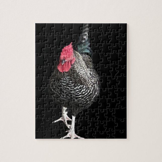 Puzzle Cockerel de la correa negra no 3 (Vertical)