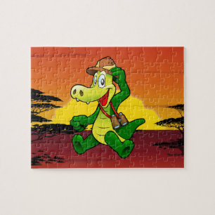 Puzzle Cocodrilo feliz
